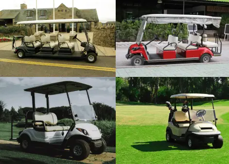 different sizes of a golf cart