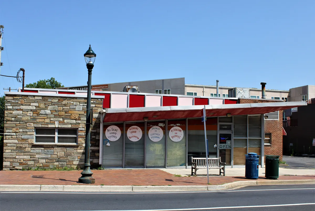 The storefront of Weller's Dry Cleaning in Silver Spring, Maryland