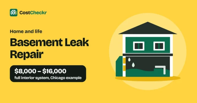 Basement Leak Repair, $8,000 to $16,000 full interior system, Chicago example