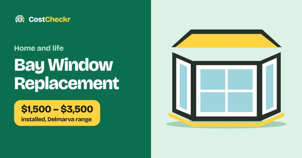 Bay Window Replacement, $1,500 to $3,500 installed, Delmarva range