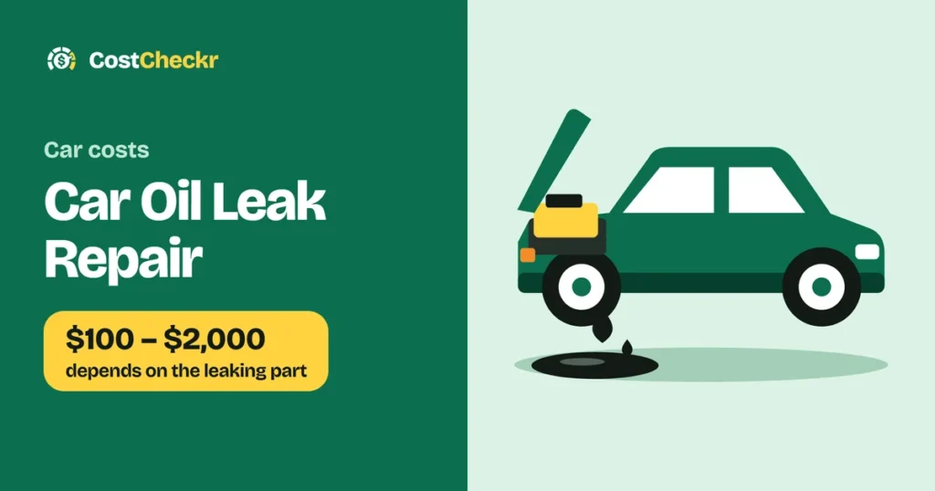 Car Oil Leak Repair, $100 to $2,000 depends on the leaking part