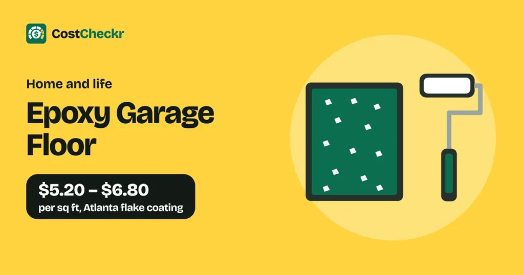 Epoxy Garage Floor, $5.20 to $6.80 per sq ft, Atlanta flake coating