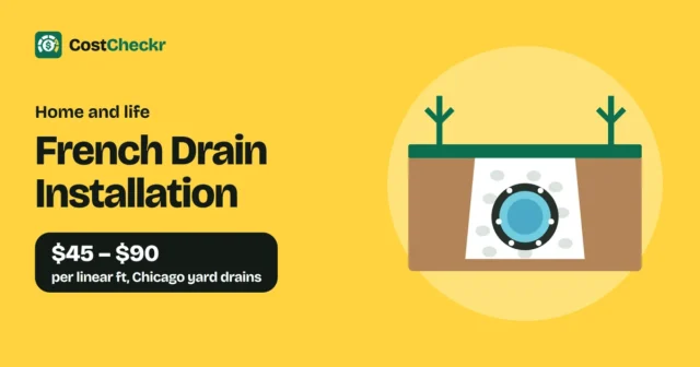 French Drain Installation, $45 to $90 per linear ft, Chicago yard drains