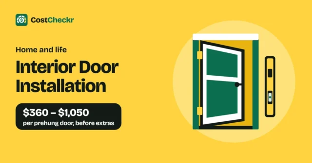 Interior Door Installation, $360 to $1,050 per prehung door, before extras