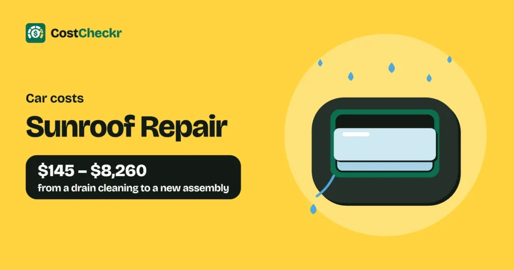 Sunroof Repair, $145 to $8,260 from a drain cleaning to a new assembly