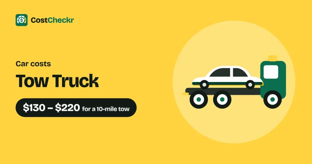 Tow Truck, $130 to $220 for a 10-mile tow