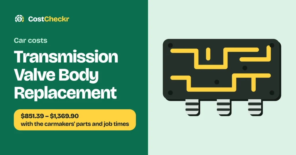 Transmission Valve Body Replacement, $851.39 to $1,369.90 with the carmakers' parts and job times