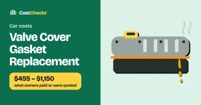 Valve Cover Gasket Replacement, $455 to $1,150 what owners paid or were quoted